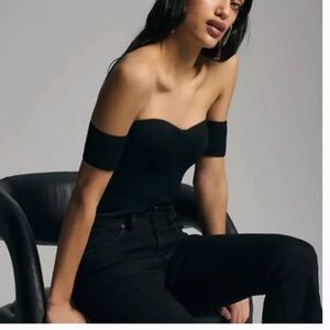 Off The Shoulder Seamless Bodysuit Hipster Hippie Artsy Art Party Modern Blouse